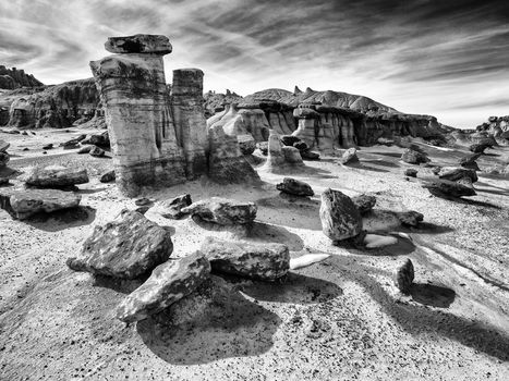 Bisti in Black & White - Rock Formations