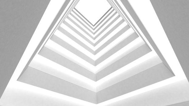 Abstract white building on a white background.