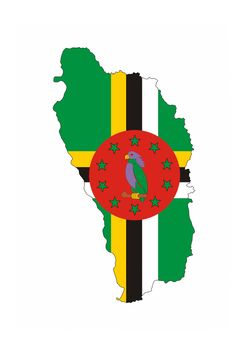 dominica country flag map shape national symbol