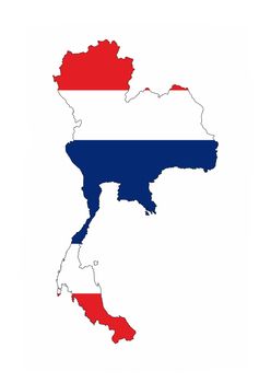 thailand country flag map shape national symbol