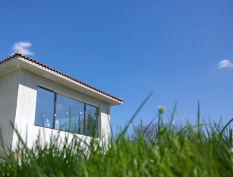 House In Green Field.