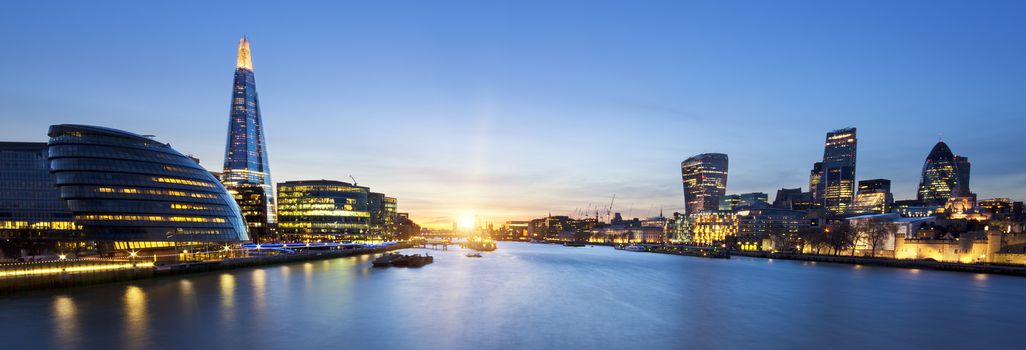 A view from the london skyline from the Tower Bridge.