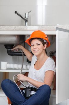 Plumber smiling