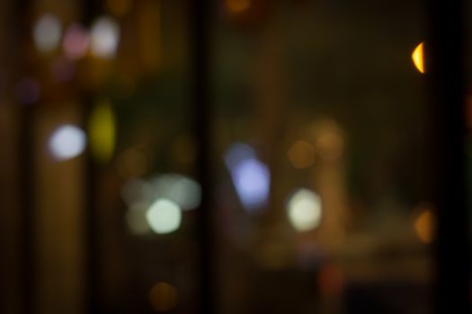 abstract city night light blur bokeh , defocused background