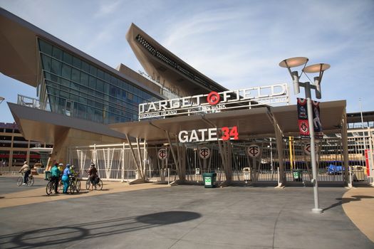 Unique design to Target Field, home ballpark of the Minnesota Twins.