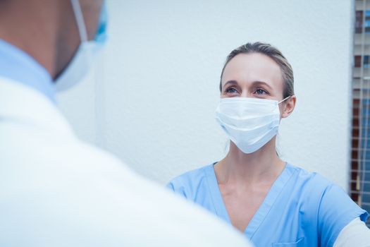 Portrait of female dentist wearing surgical mask