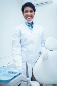 Portrait of smiling young female dentist