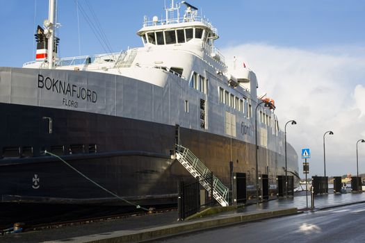 The Boknafjord Car Ferry Tied up and Moored in the Port of Stavanger