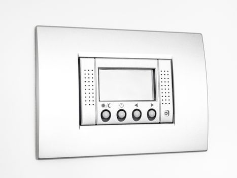 Digital thermostat isolated on white background, empty display