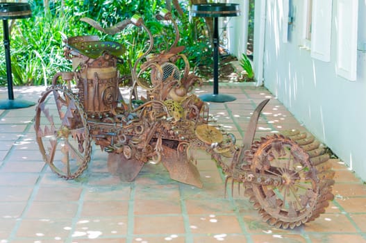 PAARL, SOUTH AFRICA - DECEMBER 11, 2014:  Artwork constructed from old tools and scrap metal on display at a farm near Paarl