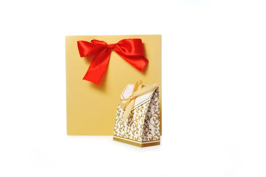 beautiful gift box with a red bow