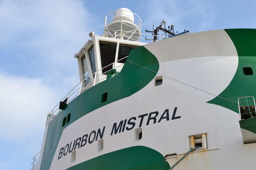 MV Bourbon Mistral Offshore North Sea Supply Vessel Moored in Stavanger Harbour