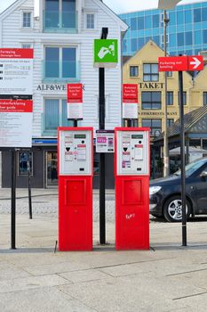 Car Parking Pay Machines Strandkaien Stavanger City Centre Quayside Norway