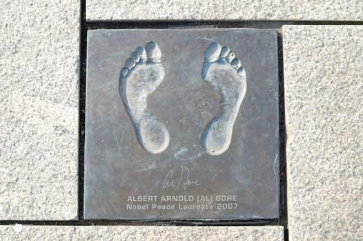 Albert Arnold (AL) Gore Nobel Peace Laureate 2007 Memorial Stone Stavanger City Centre Norway 