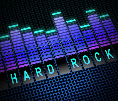 Illustration depicting graphic equalizer levels with a hard rock concept.