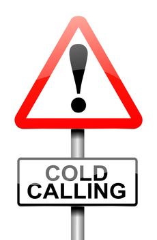 Illustration depicting a warning sign with a cold calling concept.