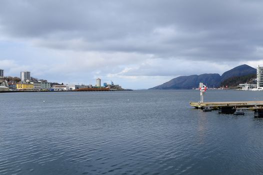 Heavy Storm Clouds Gathering Over Gandafjorden Sandnes Norway