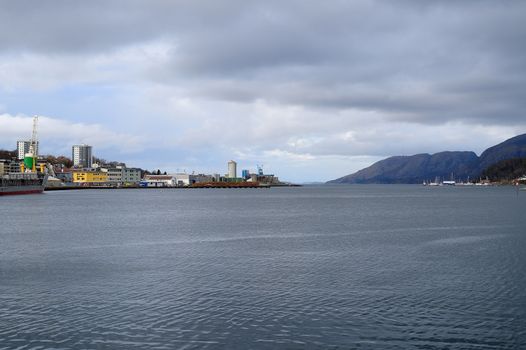 Heavy Storm Clouds Gathering Over Gandafjorden Sandnes Norway