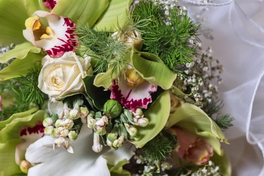 bouquet of flowers bride taken from near