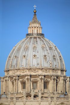 closeup shot of Vatican City from Ponte Umberto I in Rome, Italy