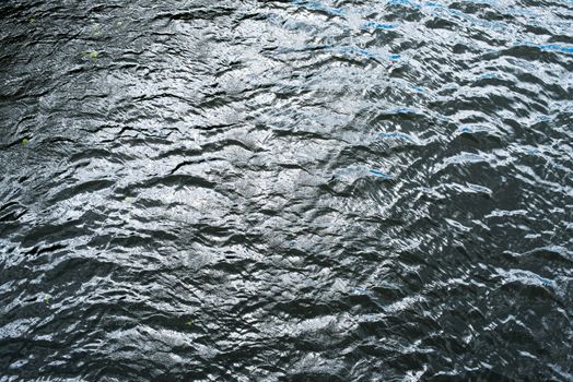 Cold and deep water surface with ripples.