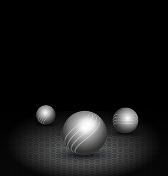 Abstract technology background with balls for creative design