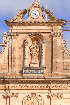 Facade of church on Gozo Island, Malta