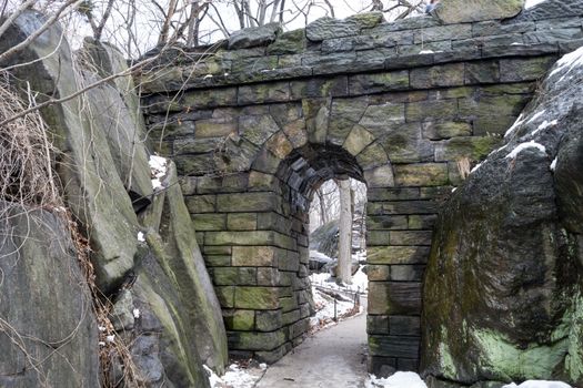 Ramble Stone Arch is located on the West side at 77th street and was built in 1920