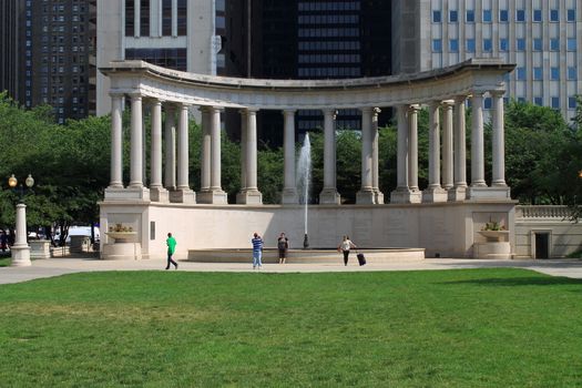 Chicago Millennium Monument in Wrigley Square in Millennium Park