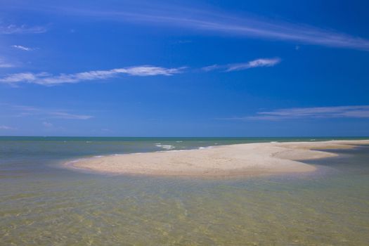 Sakom beach , A Separated sea of songkhla Thailand.