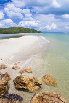 Sakom beach , A Separated sea of songkhla Thailand.