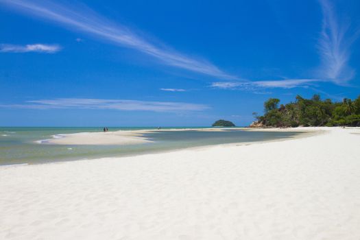 Sakom beach , A Separated sea of songkhla Thailand.