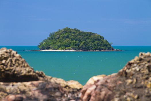 Sakom beach , A Separated sea of songkhla Thailand.