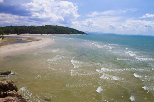 Sakom beach , A Separated sea of songkhla Thailand.