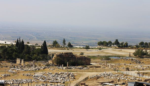 Ruins of theater in ancient town Hierapolis Turkey