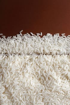 White rice background closeup photo in studio