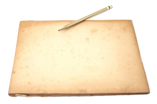 Empty old paper with pencil
