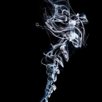 illuminated smoke that propagates on a black background