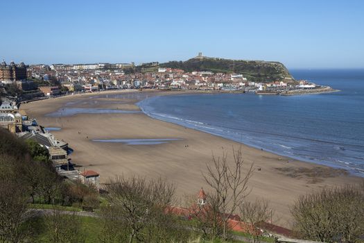 Scarborough Beach on the North Yorkshire coast in the northeast of England.