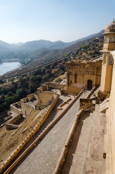 Beautiful Amber Fort in Jaipur, Rajasthan, India 