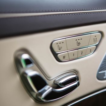 Luxury car interior details. Shallow DOF - selective focus