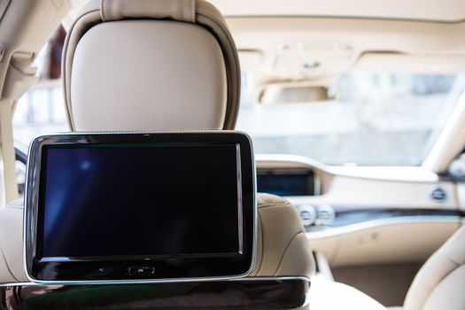 Luxury car interior details. Shallow DOF - selective focus