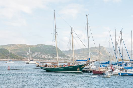 CAPE TOWN, SOUTH AFRICA - DECEMBER 12, 2014:  View from Simons Town harbor towards Fish Hoek