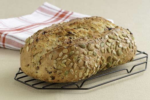 Fresh baked cranberry and pumpkin seed bread.
