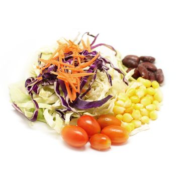 delicious salad isolated on white background