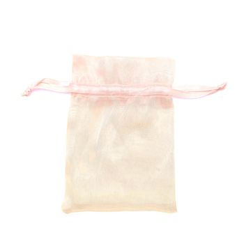 small fabric pouch isolated on white background 