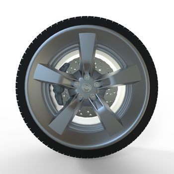 Car wheel. Illustration on white background for design