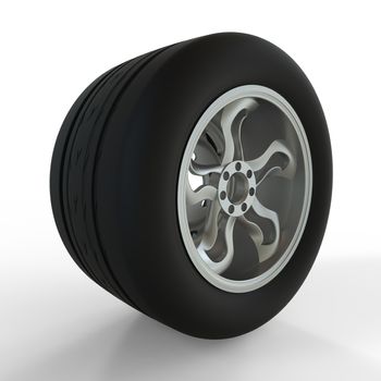 Car wheel. Illustration on white background for design