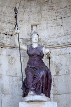 Piazza del Campidoglio - Statue Dea Roma in Rome, Italy