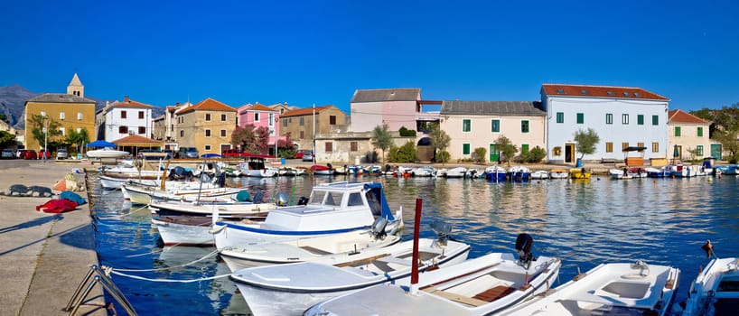 Pictoresque fishermen village of Vinjerac panorama, Dalmatia, Croatia
